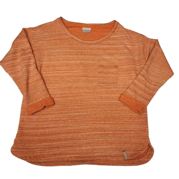 Columbia Cuffed Sleeve Peachy Pink Sweatshirt Size M - Picture 4 of 11